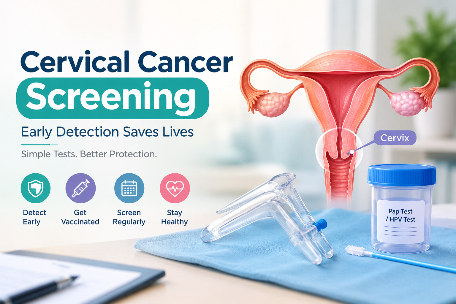 Cervical Cancer Screening: “A simple screening test today can make a life-saving difference tomorrow.”