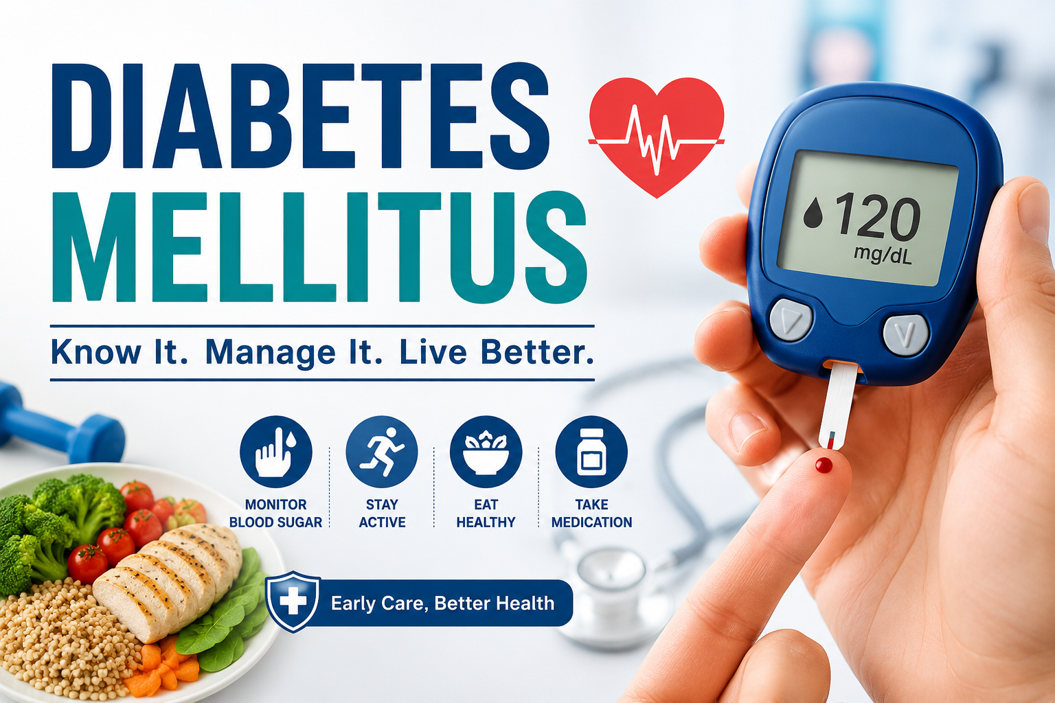 Diabetes Mellitus: "Manage diabetes, don't let diabetes manage you".